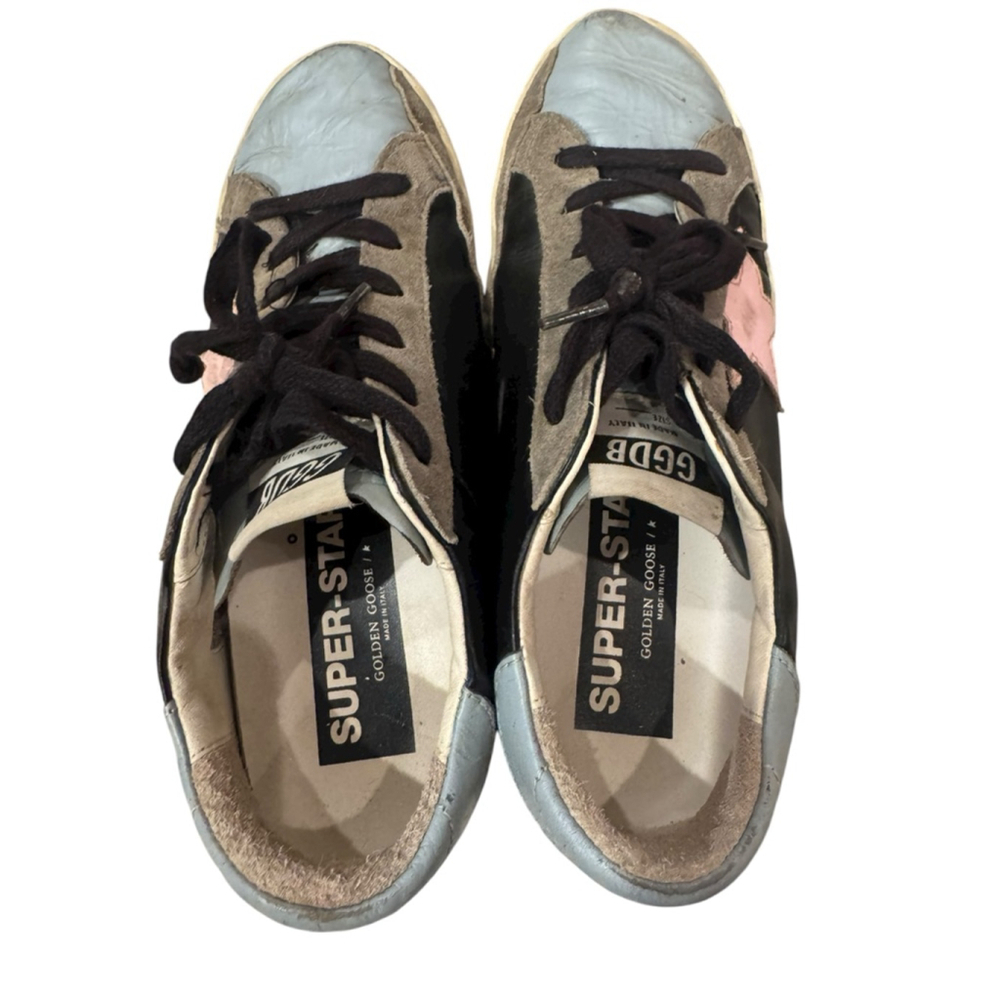 Women's Golden Goose Sneakers Size 8 Black Blue Pink - Picture 4 of 9